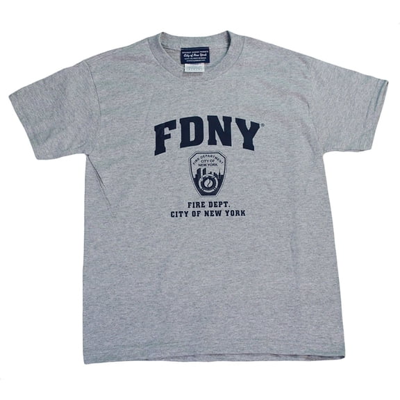 FDNY Mens Short Sleeve Screen Print T-Shirt Gray Large