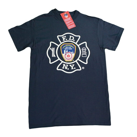 FDNY Mens Short Sleeve Screen Print T-Shirt Navy Large
