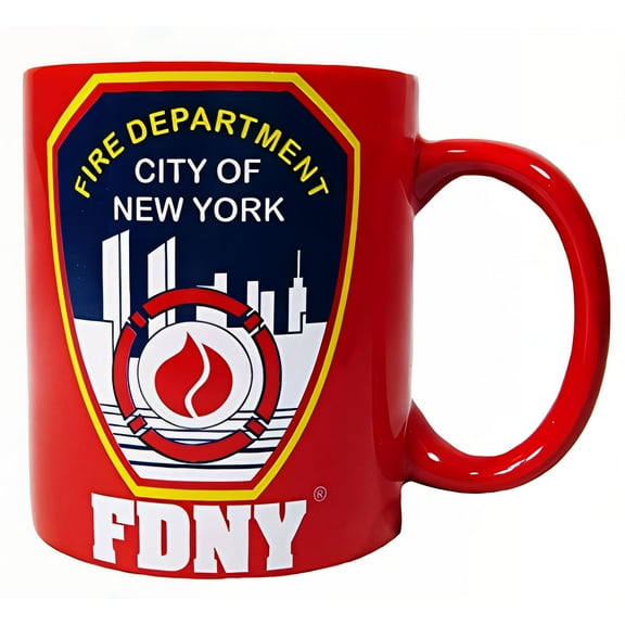 City-Souvenirs FDNY Mug 11oz Red New York Fire Department Ceramic Coffee Mug