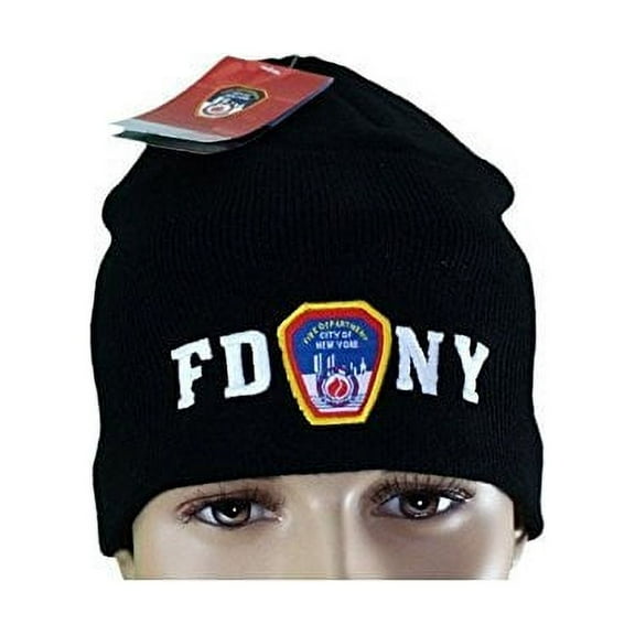 FDNY No Fold Winter Hat Beanie Skull Cap Officially Licensed Black