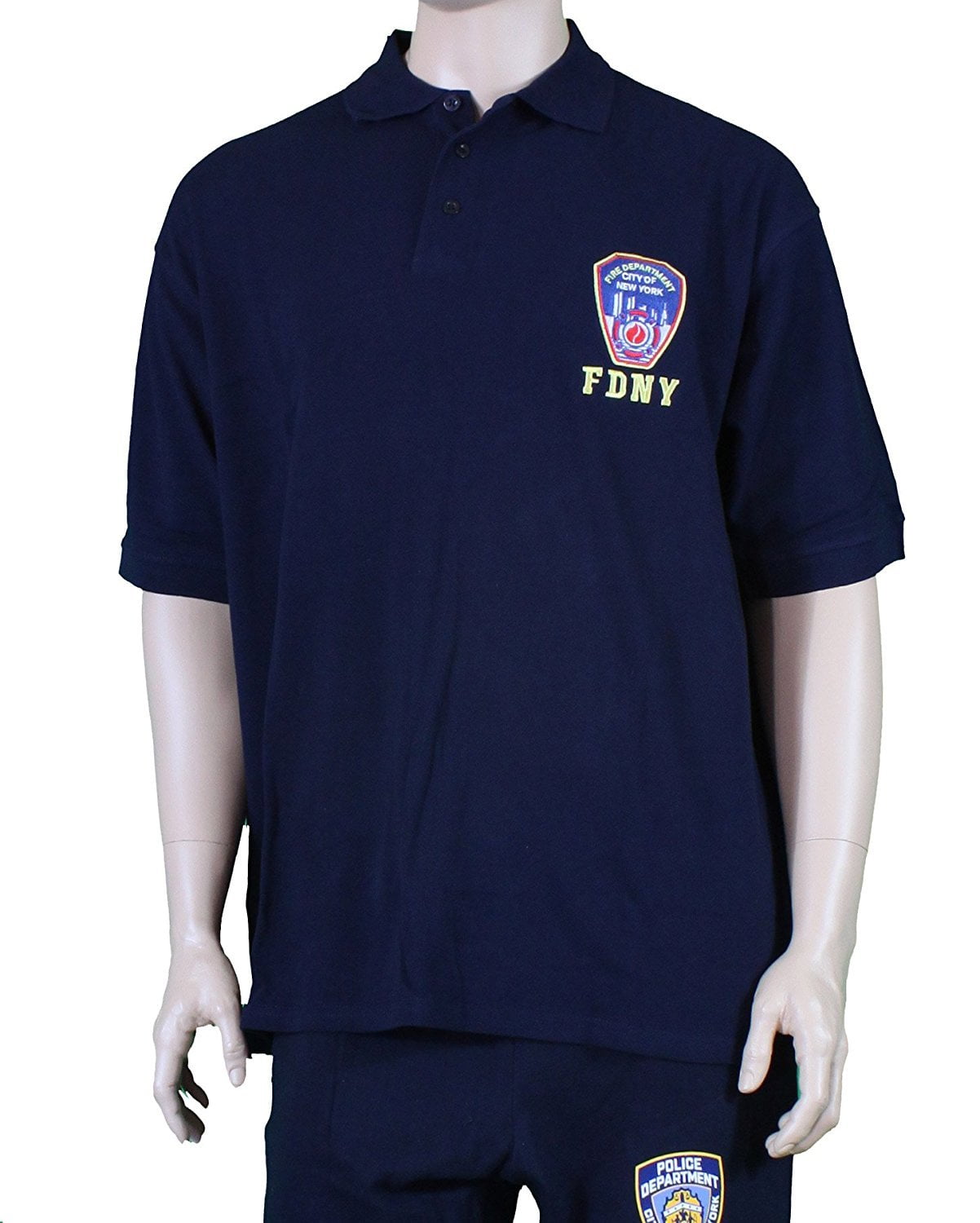 FDNY Official Embroidered Logo Polo Shirt Navy 2Xl - Walmart Business ...