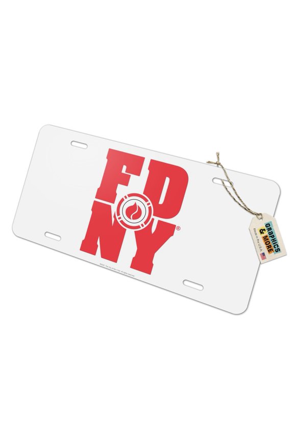 FDNY Stacked Novelty Metal Vanity Tag License Plate