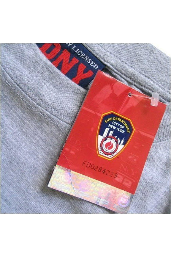T-SHIRT Crewneck New York Fire Department Athletic Tee, Gray - Large