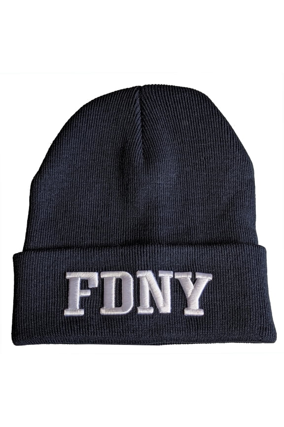 Winter Hat Fire Department Of New York City Navy & White One Size