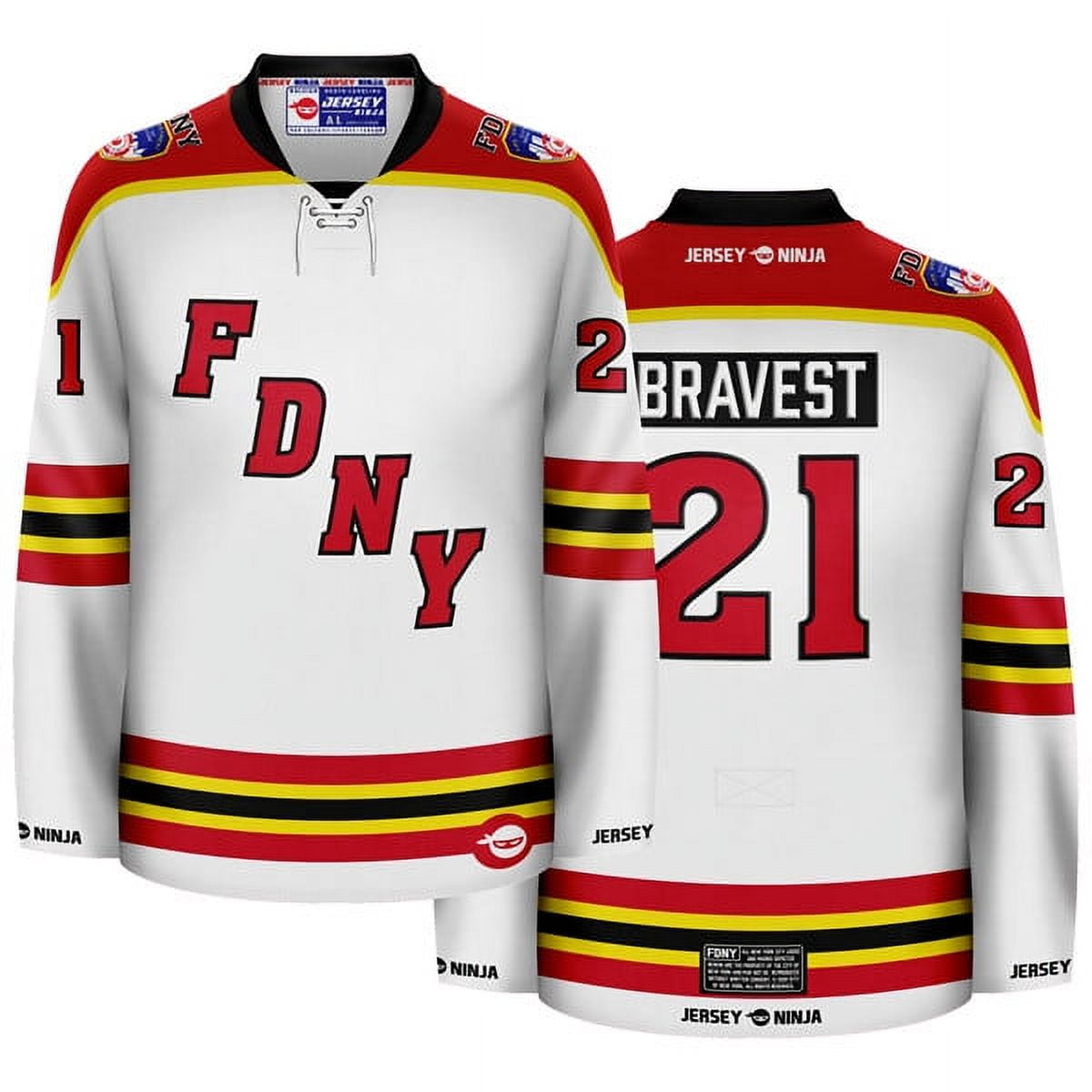 FDNY Wordmark White Hockey Jersey - Walmart.com