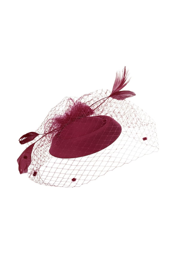 Fascinators Hat Women Cocktail Tea Party for Women Veil Fascinator Hat Flower Mesh Feathers Headwear Fascinator for Formal Events Pillbox Hat Kentucky Derby Hat Vintage Lace Headwear Red