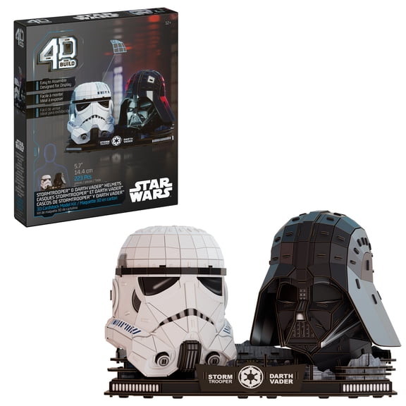4D Build, Star Wars Stormtrooper & Darth Vader Helmets 2-Pack, Ages 12 and Up