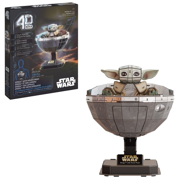 4D Build, Star Wars Grogu in Carrier 3D Puzzle Model Kit, 138 Pieces, for Ages 12 and up
