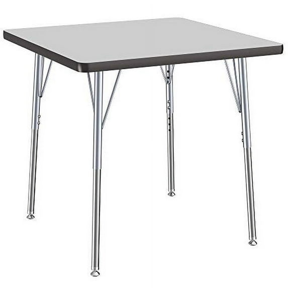 Factory Direct Partners 10122-GYBK 30 x 30 in. Square Contour Adjustable Activity Table with Standard Swivel - Grey & Black
