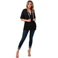 thumbnail image 1 of FDPlus Plus Size French Terry Contrast Trim Pocket Lace Up Tunic, 1 of 1