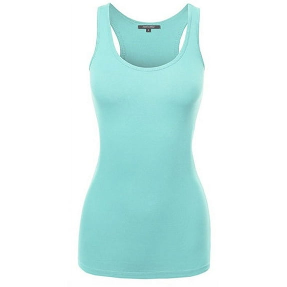FDPlus Women's Casual Essential Solid Racerback Tank Top Plus Size