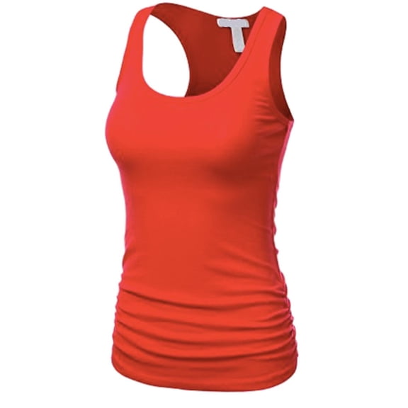 FDPlus Women's Casual Essential Solid Racerback Tank Top Plus Size
