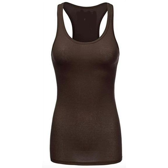 FDPlus Women's Casual Essential Solid Racerback Tank Top Plus Size