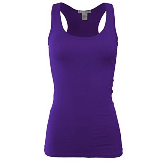 FDPlus Women's Casual Essential Solid Racerback Tank Top Plus Size