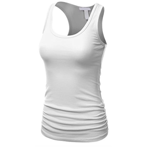 FDPlus Women's Casual Essential Solid Racerback Tank Top Plus Size