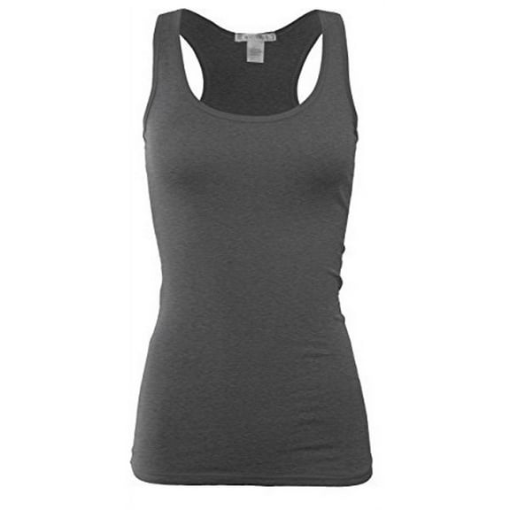 FDPlus Women's Casual Essential Solid Racerback Tank Top Plus Size