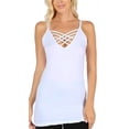 thumbnail image 1 of FDPlus Women's Criss Cross Caged Thin Strap Long Tank Top Cami Shirt PLUS SIZE, 1 of 1