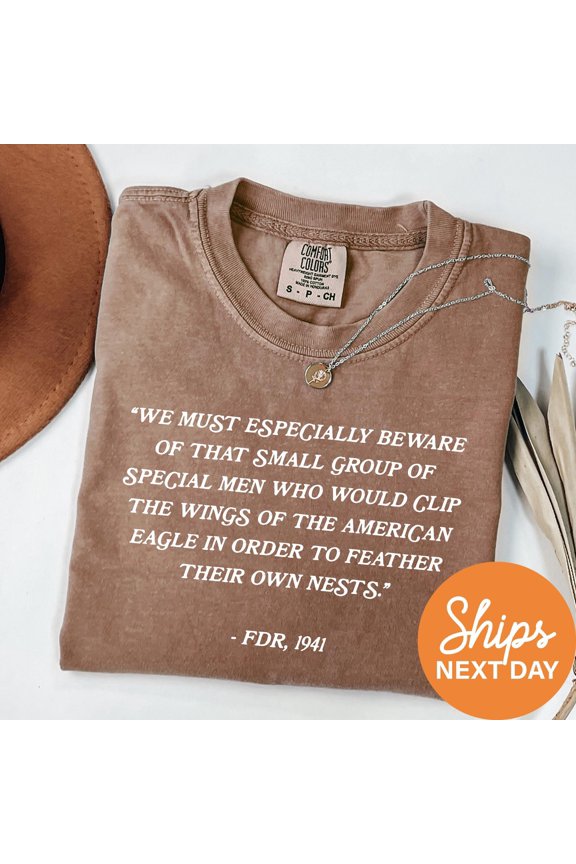 FDR Quote Shirt Franklin D Roosevelt Graphic Tee