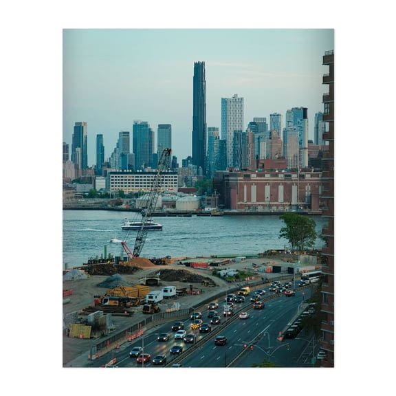 FDR From the Williamsburg Bridge - Brooklyn New York Photography Cityscape Skyline Architecture Harbor Travel Poster Street Photography Unframed Wall Art Print 6 x 8 inches