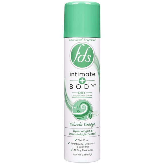 FDS Intimate + Body Dry Feminine Deodorant Spray, Delicate Breeze, 2 Oz