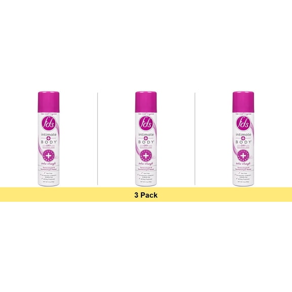 FDS Intimate + Body Dry Feminine Deodorant Spray, Extra Strength, 2 oz - 3 Pack