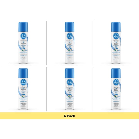 FDS Intimate + Body Dry Feminine Deodorant Spray, Tropical Coconut, 2 oz - 6 Pack