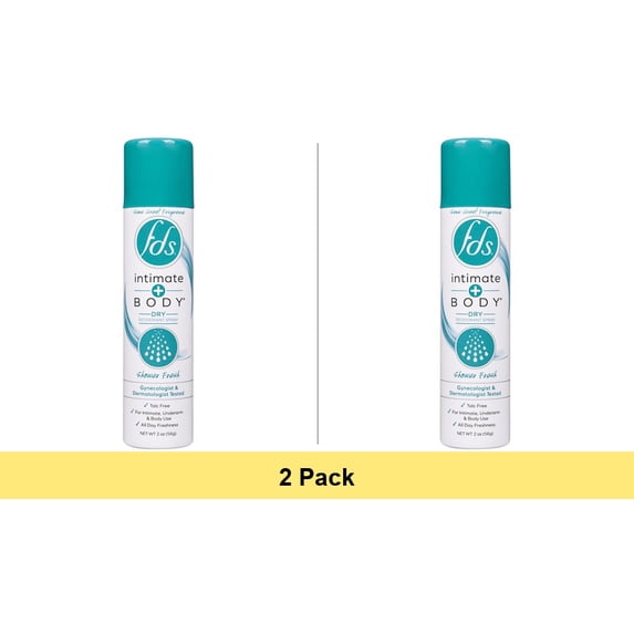 FDS Intimate Deodorant Spray, Shower Fresh, 2 Ounce - 2 Pack