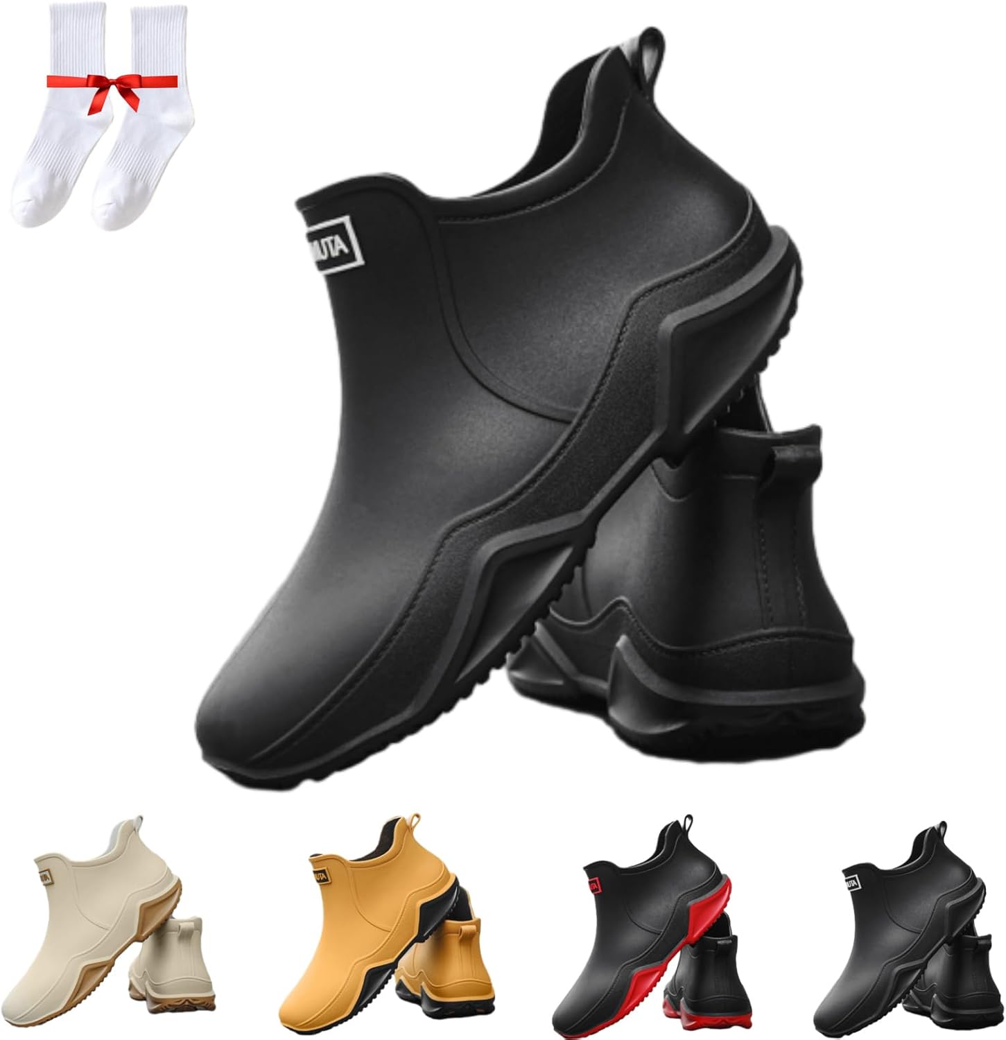 FDSKWKY Short Rain Boots, Waterproof NonSlip Rain Boots for Outdoor