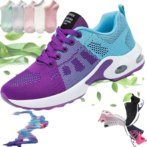 FDSKWKYOrthopedic Shoes for Women,FDSKWKY Orthopedic Sneakers for Women,Mesh Up Stretch Platform Arch Support Air Cushion Slip-On