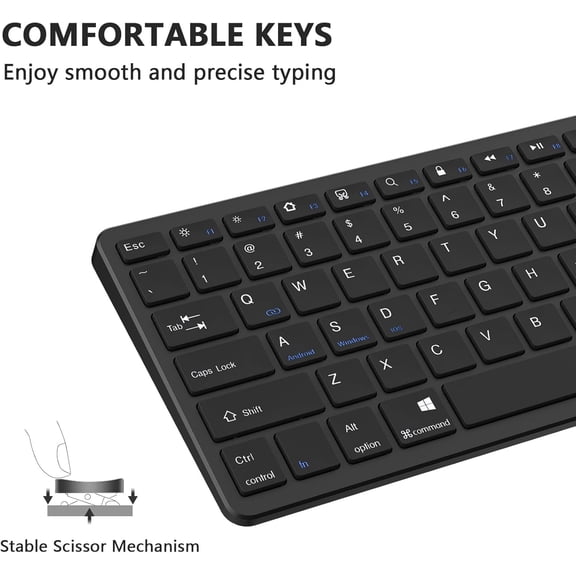 FDSLKJA-Bluetooth Keyboard for iPad Wireless Keyboard Compatible with iPad A16 11th 10th Generation, 10.2(9th/8th/7th Gen), Air/Pro/Mini and All Bluetooth Devices (Black)