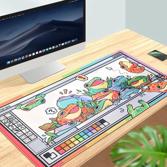 FDSLKJA-Frogs Mouse Pad Large Gaming Mousepad XXL Cool Frogs Desk Mat Cute Extended Desk Pad Computer Laptop Keyboard Pad Long Big Mouse Mat Desk Decor Accessories 31.5x15.7 in