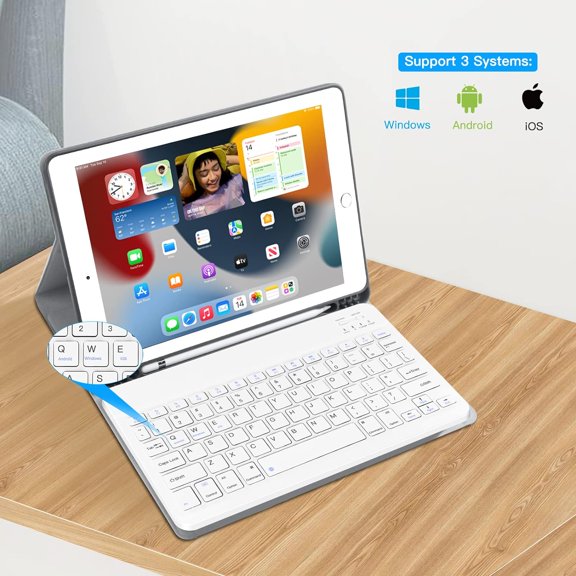 FDSLKJA-Ultra-Slim Wireless Bluetooth Keyboard for iPad,Tablets & Phones, Portable