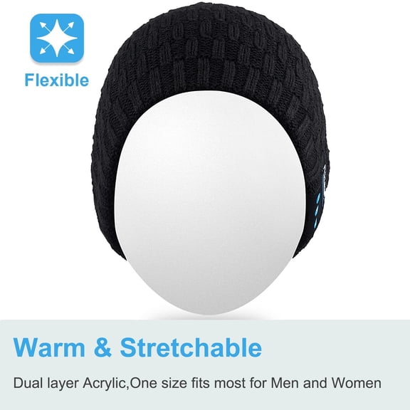 FDSLKJA-Washable Bluetooth Beanie Hat with Wireless Stereo Over Ear Headphones Headsets Earphone Speaker Hands Free