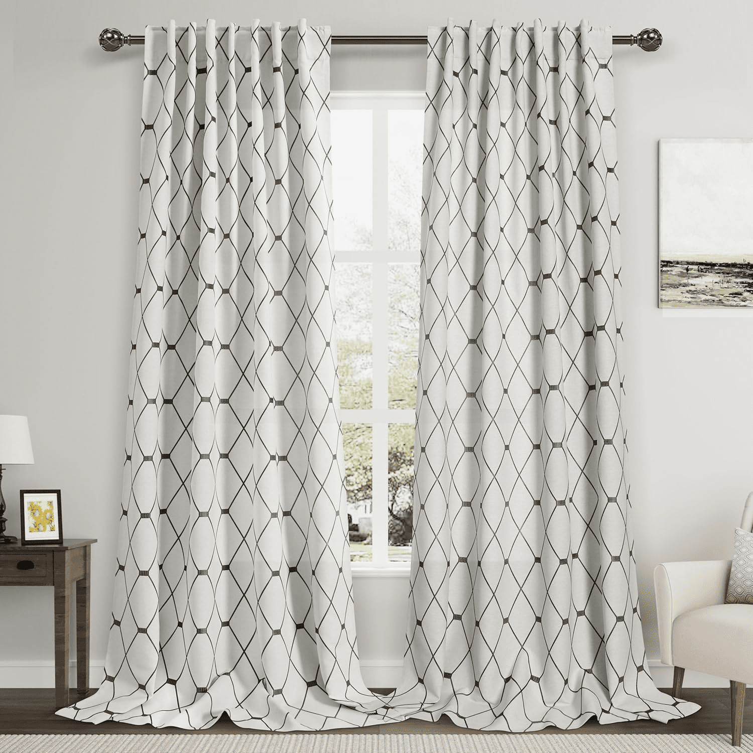 FDTBYHVYT 2 Panels Extra Long Curtains 120 inch Length for Living Room