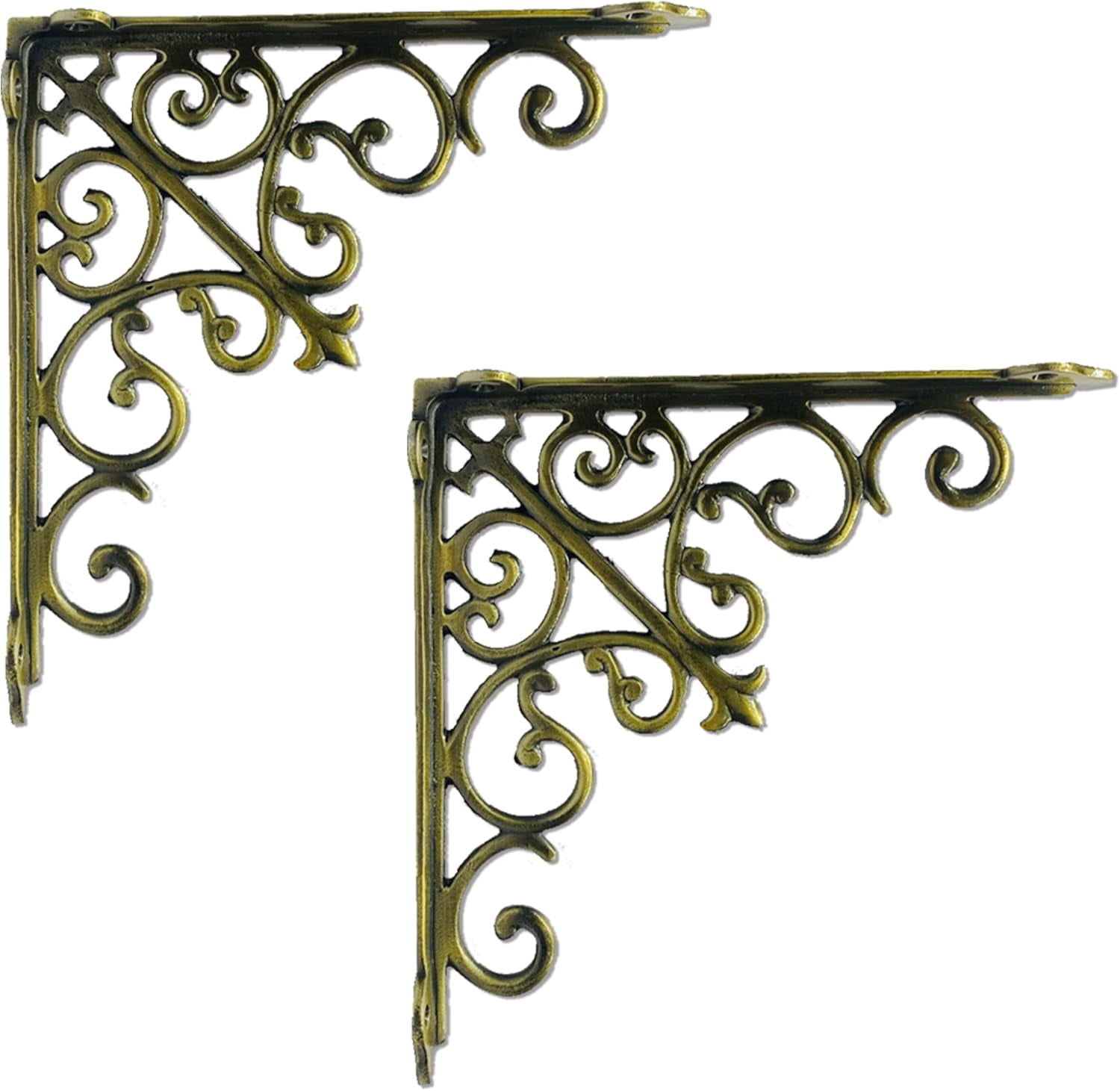 FDTBYHVYT Decorative Shelf Brackets 4 Pack of 5 x 1.2 x 5 inch Black ...