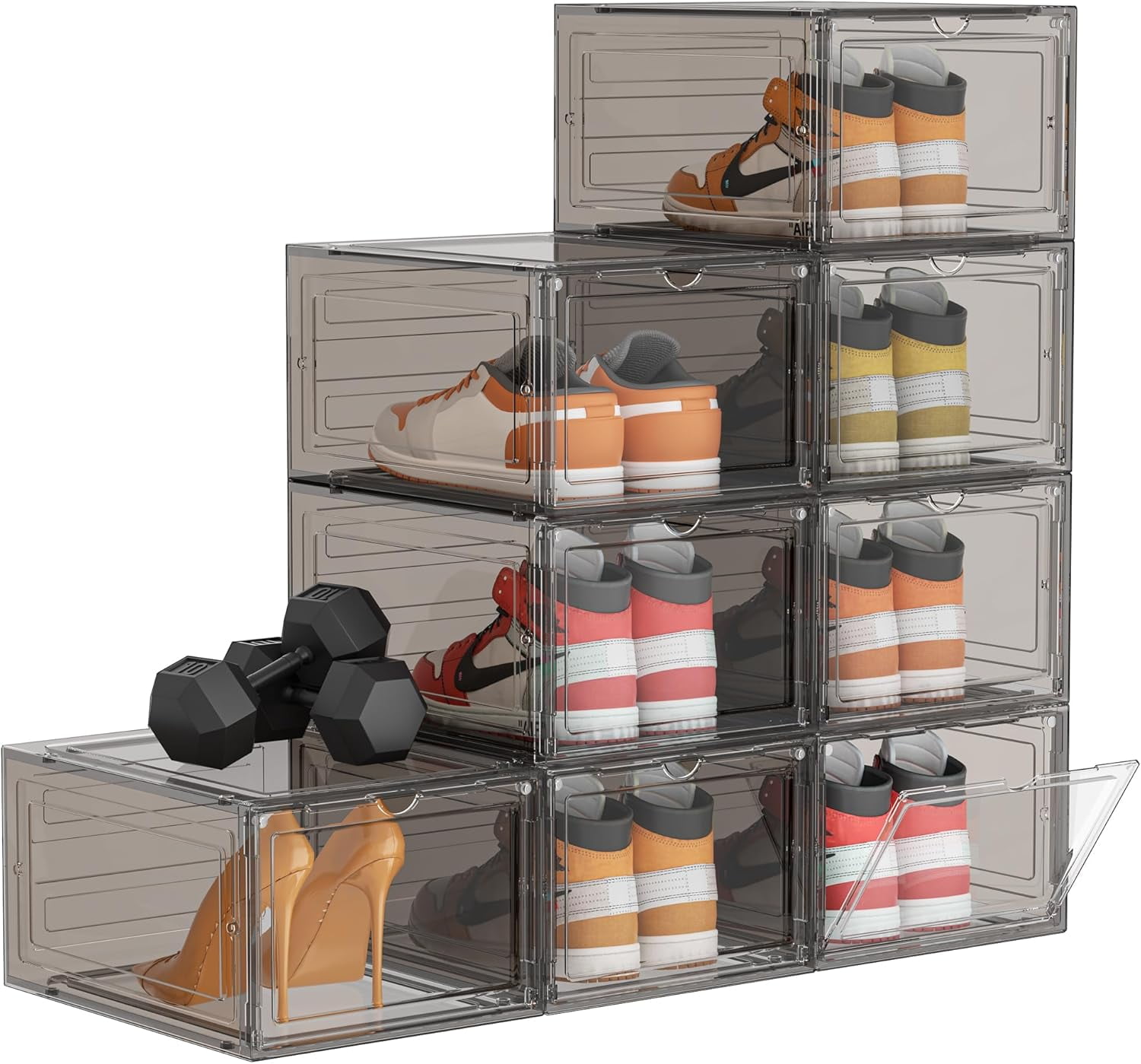 FDTBYHVYT Shoe Storage 6 Pack Shoe Organizer Clear Hard Plastic Shoe ...