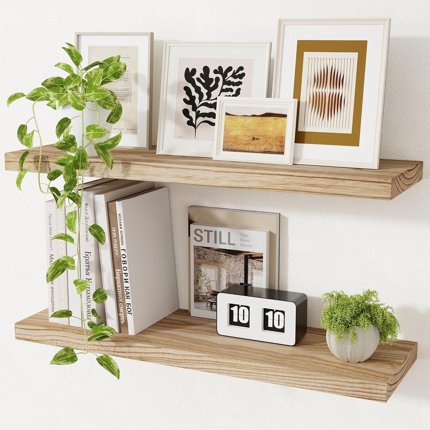 FDTBYHVYT Wood Floating Shelves for Wall Storage 36 inch Wide Invisible ...