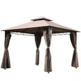 thumbnail image 1 of FDW 10’ x 13’ Double Vented Canopy Gazebo, Large Space with Sidewalls and UV Protection, 1 of 8