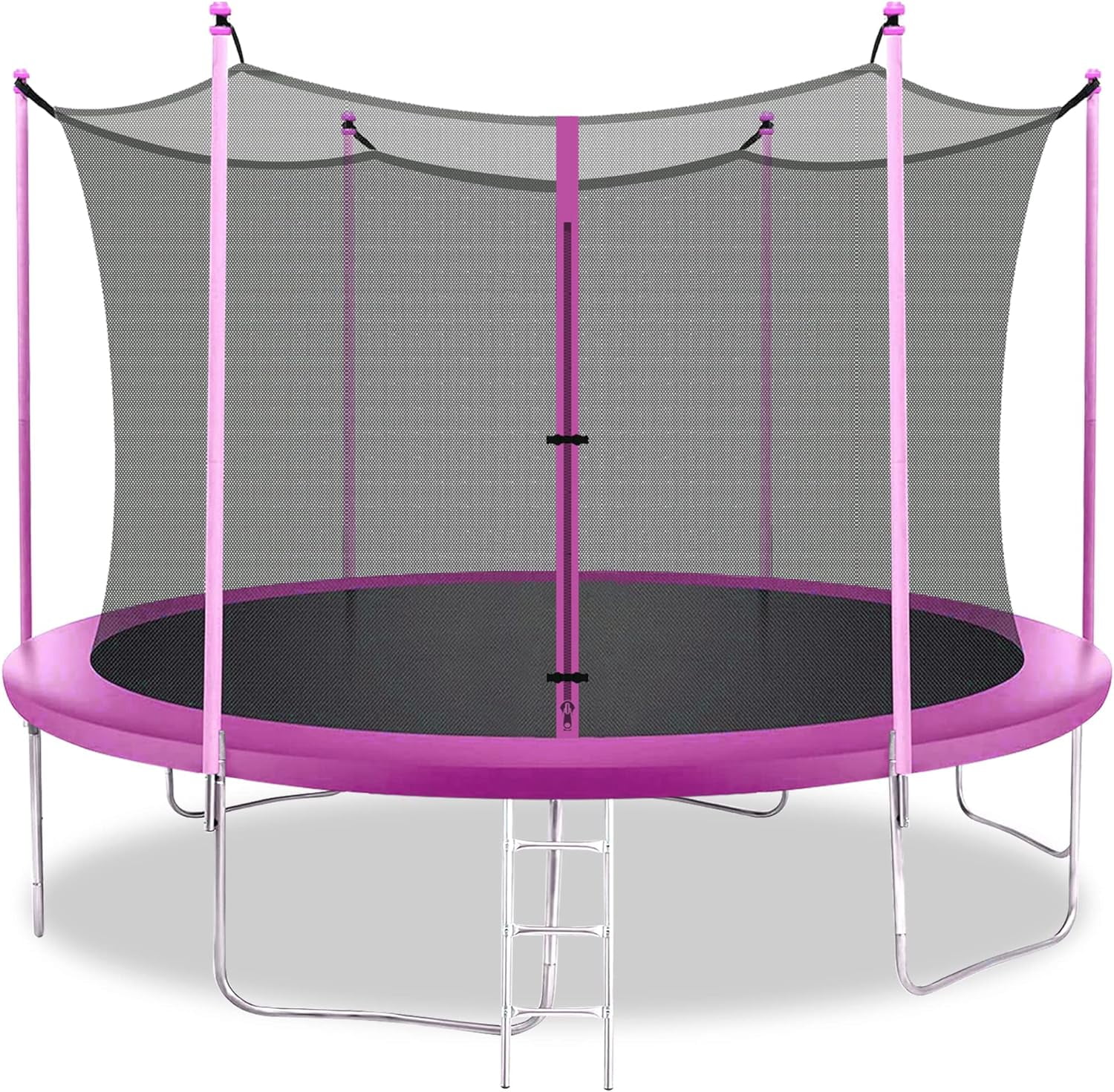 FDW 12 FT Heavy Duty Springs Trampoline Combo with Safety Enclosure Net and Spring Pad Pink Walmart