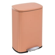 FDW 13 Gallon Stainless Steel Step Kitchen Trash Can with Lid, Fingerprint-Proof for Indoor(Pink)