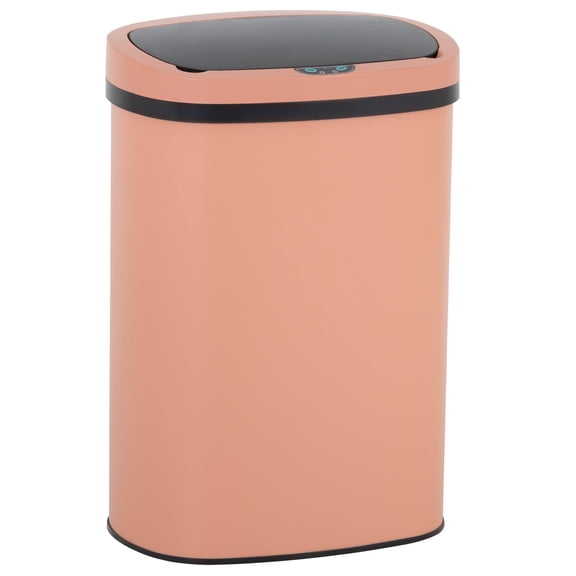 FDW 13Gal Pink Touchless Trash Can - Stainless Steel Auto Lid for Kitchen/Office