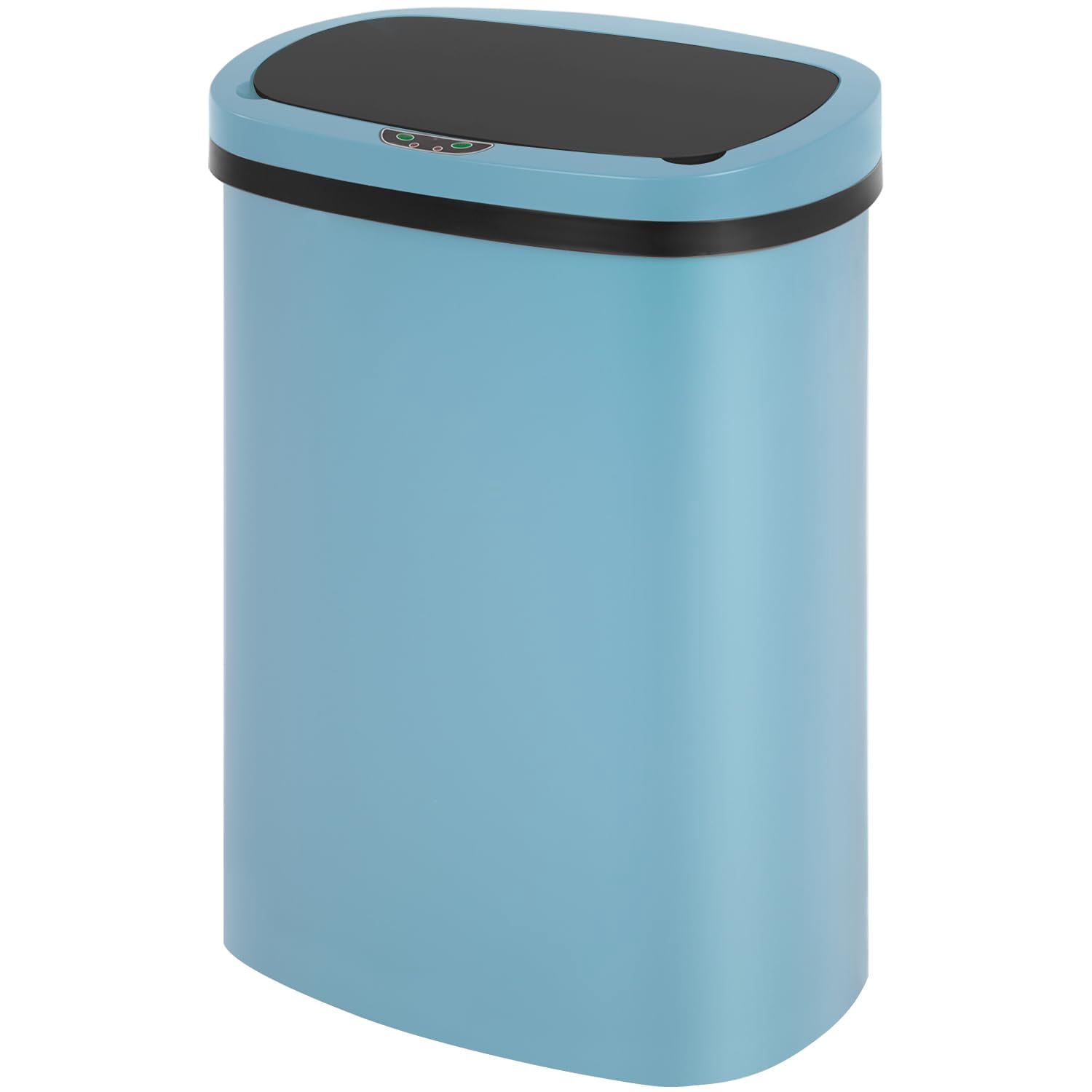 FDW 13Gal Touchless Trash Can - Auto Lid, High-Capacity for Kitchen/Office，(1, Blue)