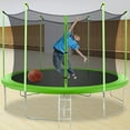 thumbnail image 1 of FDW 14 ft Trampoline Combo Jump Safety Enclosure Net W/Spring Pad ,Green, 1 of 2