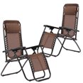 thumbnail image 1 of FDW 2 Pack Textilene Zero-Gravity Chair - Brown, 1 of 7