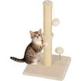 thumbnail image 1 of FDW 22 Inch Cat Scratching Post Cat Scratcher Natural Sisal Rope Scratch Post Kitten Trees with Hanging Ball for Indoor Cats ,Beige, 1 of 7