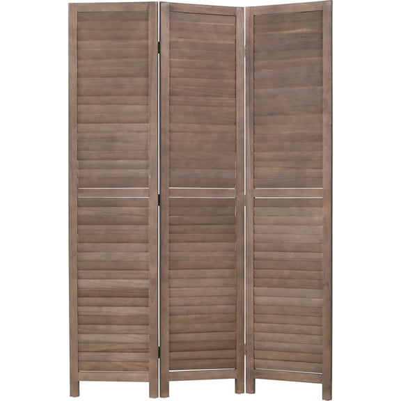 FDW 3-Panel Room Divider White Foldable Wooden Screen for Home Office Bedroom Restaurant 67.7" x 16.9"(Each Panel),Brown