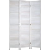 FDW 3-Panel Room Divider White Foldable Wooden Screen for Home Office Bedroom Restaurant 67.7" x 16.9"(Each Panel),White