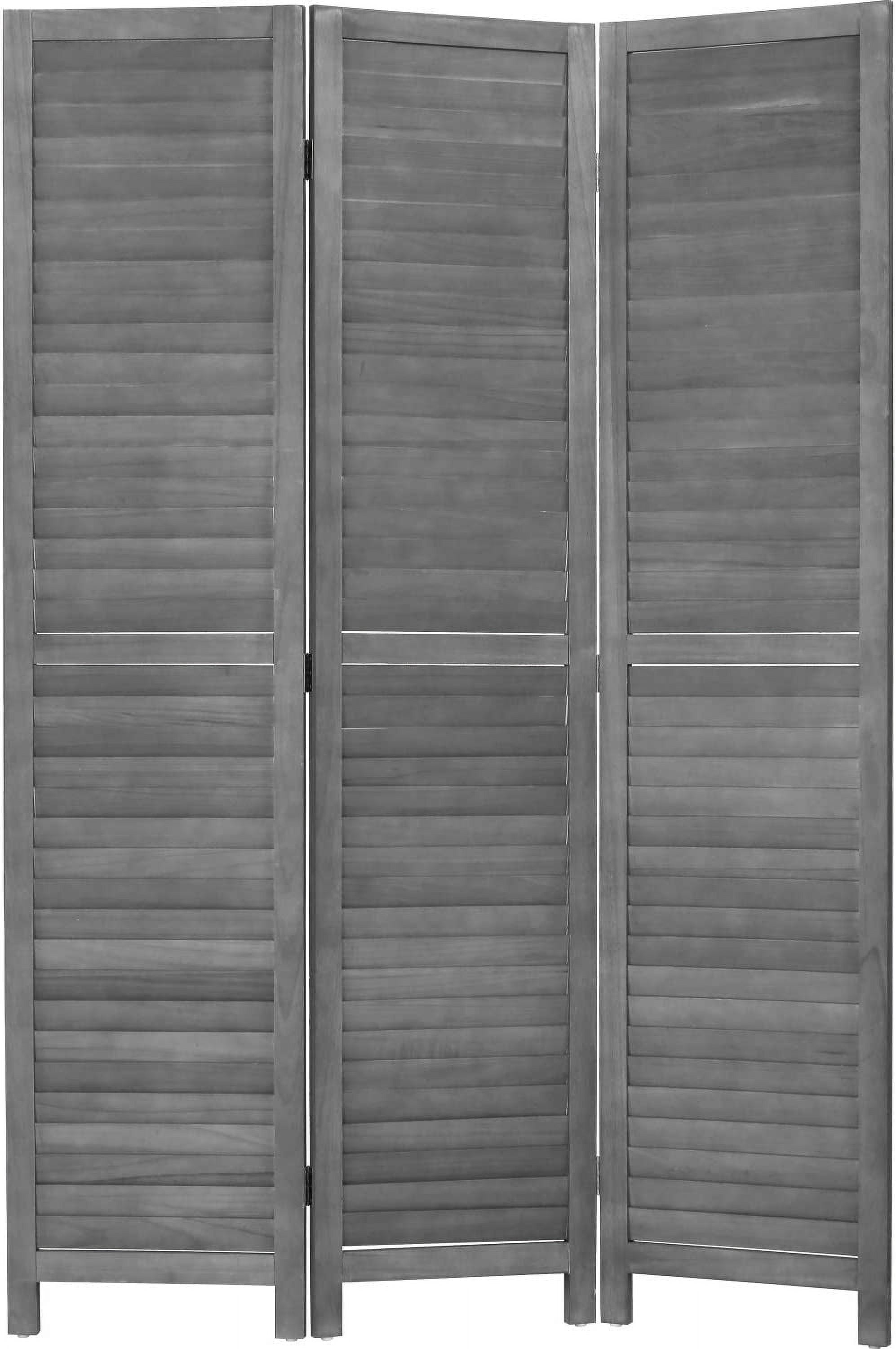 FDW 3-Panel Room Divider White Foldable Wooden Screen for Home Office Bedroom Restaurant 67.7" x 16.9"(Each Panel),Gray
