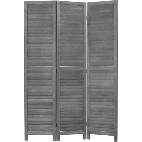FDW 3-Panel Room Divider White Foldable Wooden Screen for Home Office Bedroom Restaurant 67.7" x 16.9"(Each Panel),Gray