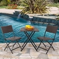 thumbnail image 1 of FDW 3 Pieces Wicker Patio Set Foldable Chair for Yard Lawn No Assembly Needed ,Brown, 1 of 7